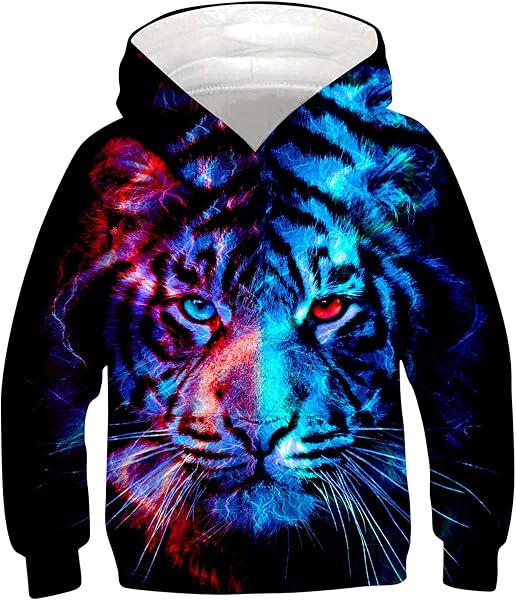 ALISISTER Felpa Bambino Ragazzi Ragazze 3D Stampare Kids Hoodie Manica Lunga Felpe con Cappuccioper 4-16Y - 1