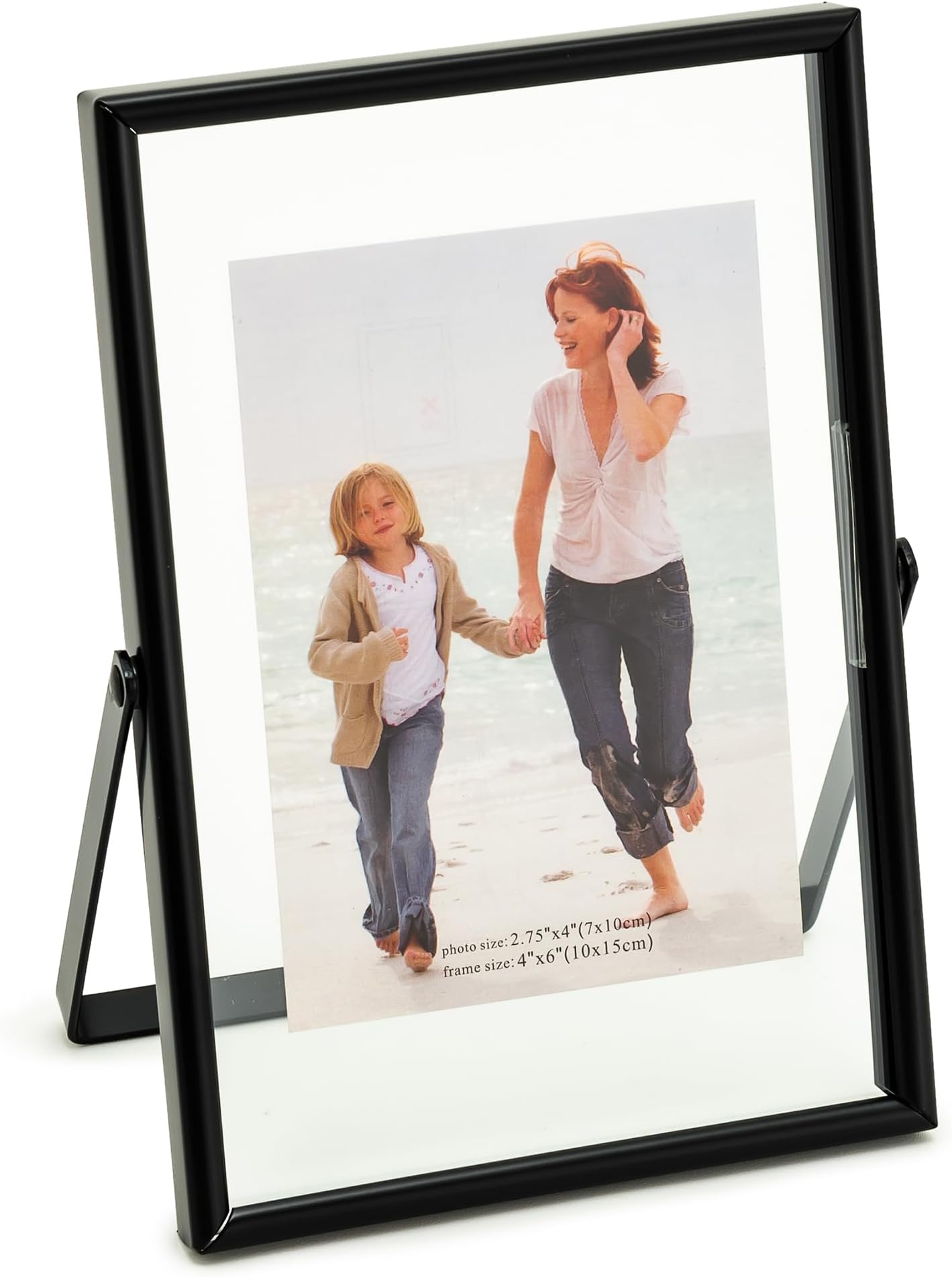 Calculs Black Floating Frame Vertical Shelf Picture Frame Tabletop Black Sign Photobooth Place Card/Menu Holder for Wedding, Party, Ceremony or Home Décor