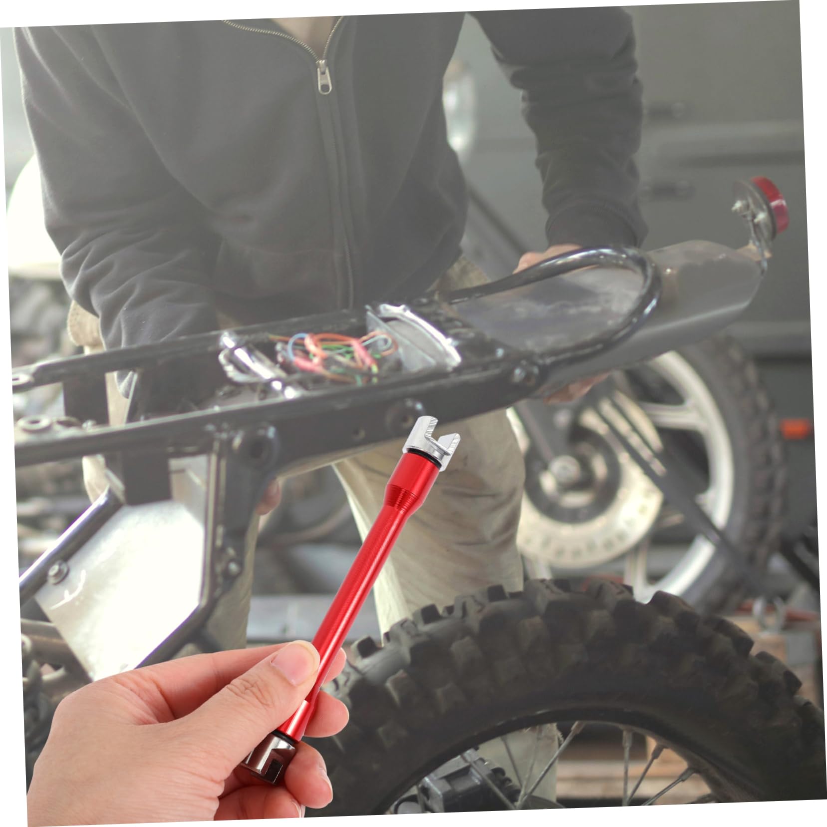 Beatifufu 1set Motorcycle Wrench Set Spanner Tool Tips for Wheel Rims User-friendly Design for Easy Material Portable Carrying Box Included