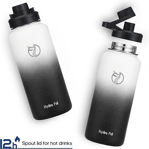 Miniatura 3 de Botellas de agua aisladas de 32 onzas  25 onzas con 2 tapas a prueba de fugas (tapa de boquilla y tapa de pajilla), botella de agua deportiva de