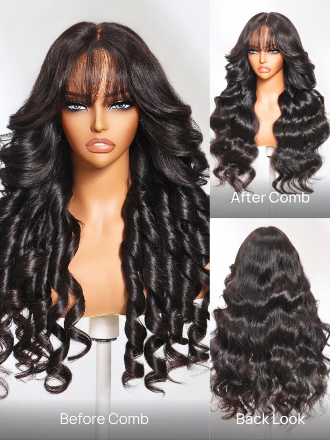 UNICE Pre Everything Body Wave 13 x 4 koronkowe przednie peruki ludzkie włosy z grzywką zasłona bezklejowa peruka ludzkie włosy wstępnie oskubane wstępnie przycięta koronka bielone węzły gotowa do
