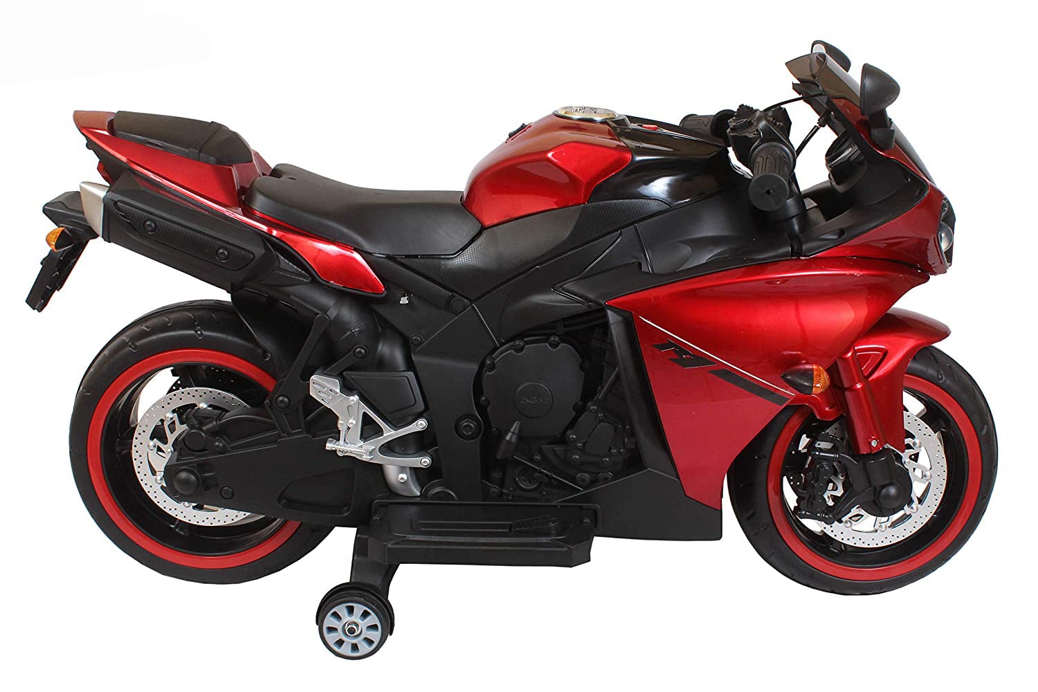 Talreja Enterprises Battery Operated Ride on Bike R15 with Hand Accelerator and Foot Brake and Lights - Rechargeable (Red Metallic)