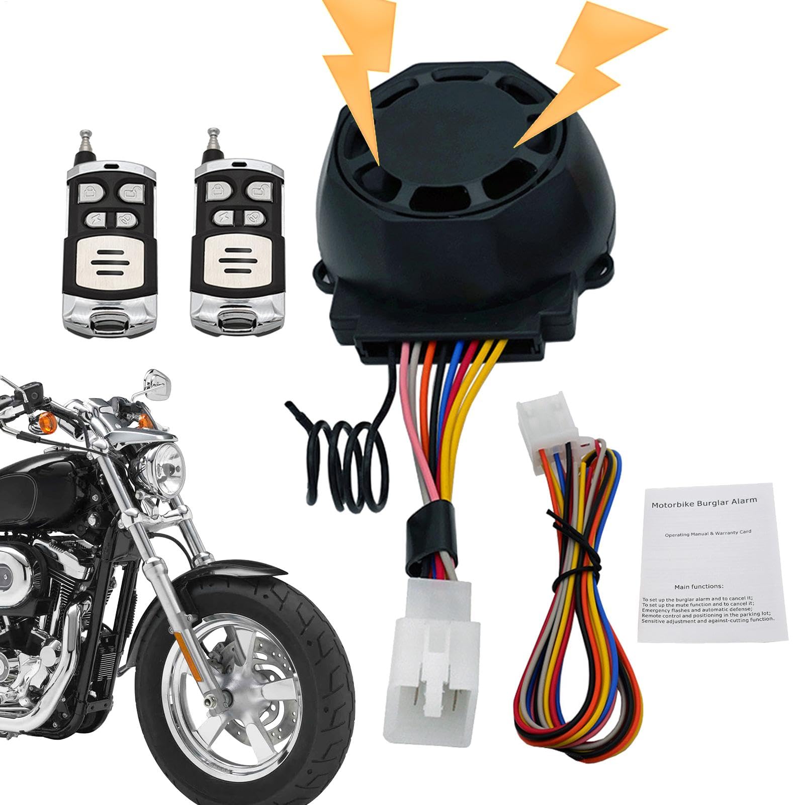 Allarme Moto Allarme di Sicurezza Impermeabile Multiuso | Sicurezza Antifurto con Telecomando per Bici, E-Bike, Monopattini Elettrici, Scooter per la Sicurezza in Bicicletta