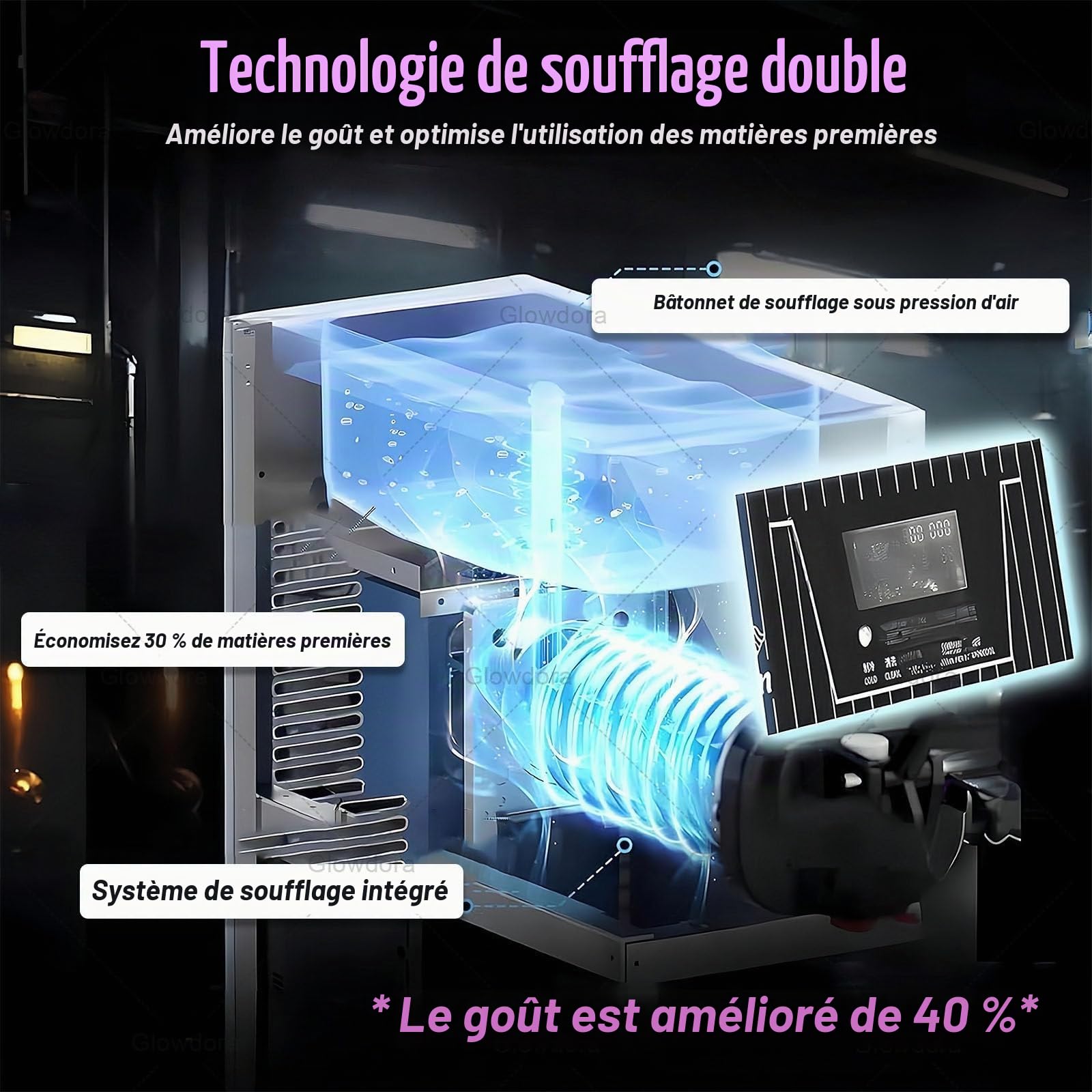 Machine À Glace Professionnelle Pour Particulier Et Commerce, Machine À Glace Italienne De Comptoir 450w, Réservoir 2,5l, Production 4-5l/H, Écran Led, Inoxydable Pour Fêtes Et Cafés Metallic