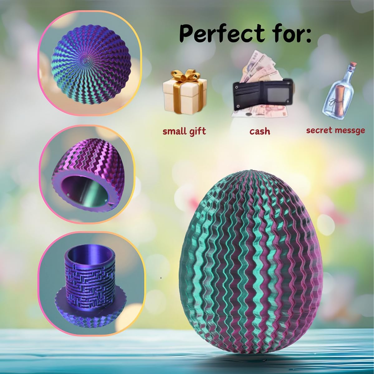 2026 Creative Gift Box: Easter Egg Mystery Puzzle with Hidden Compartment, Reusable Brain Teaser Game for Adults & Kids, Money Gift Ideas for Birthday Christmas Party Celebration