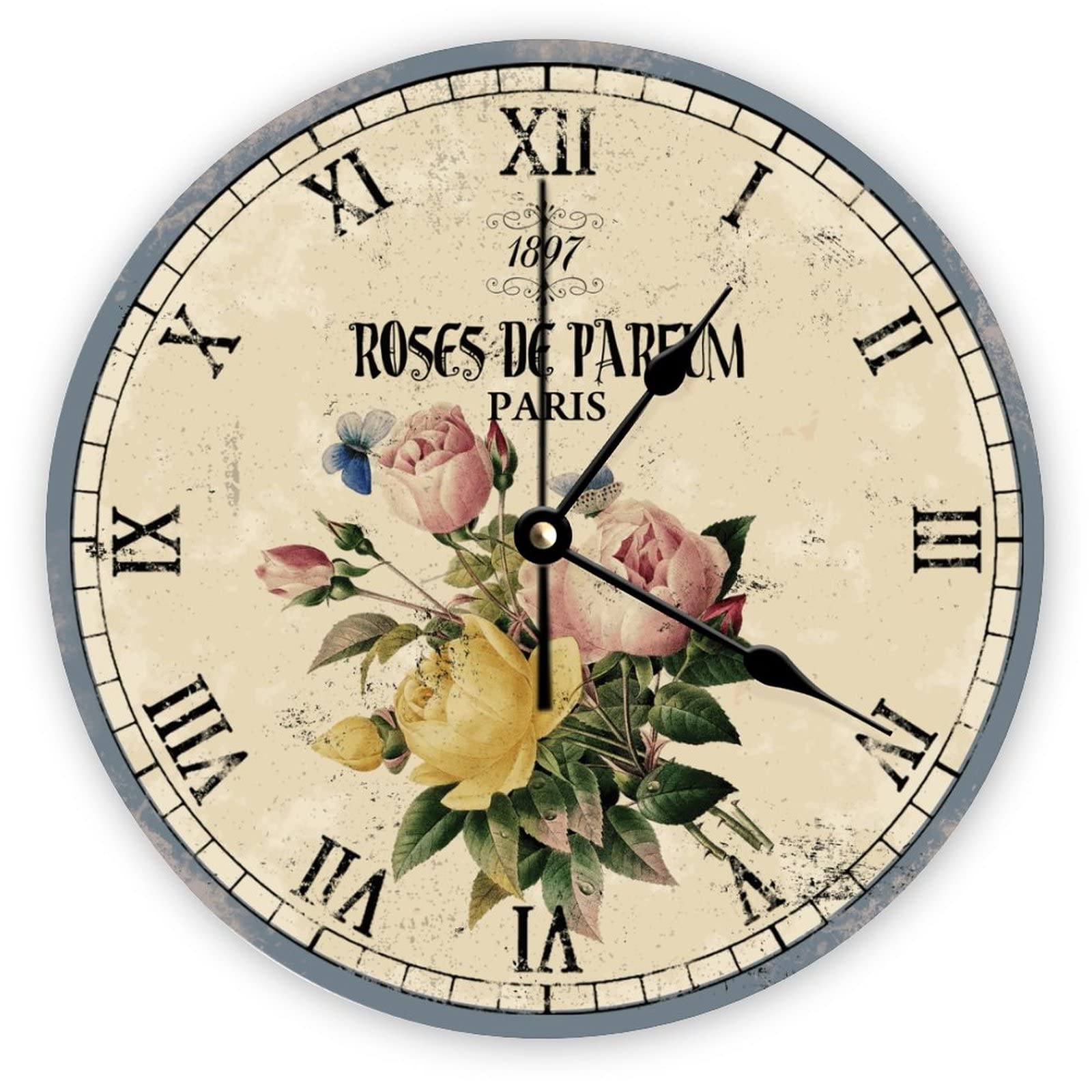 Horloge murale rétro de salon Mighun en bois style Paris 1897