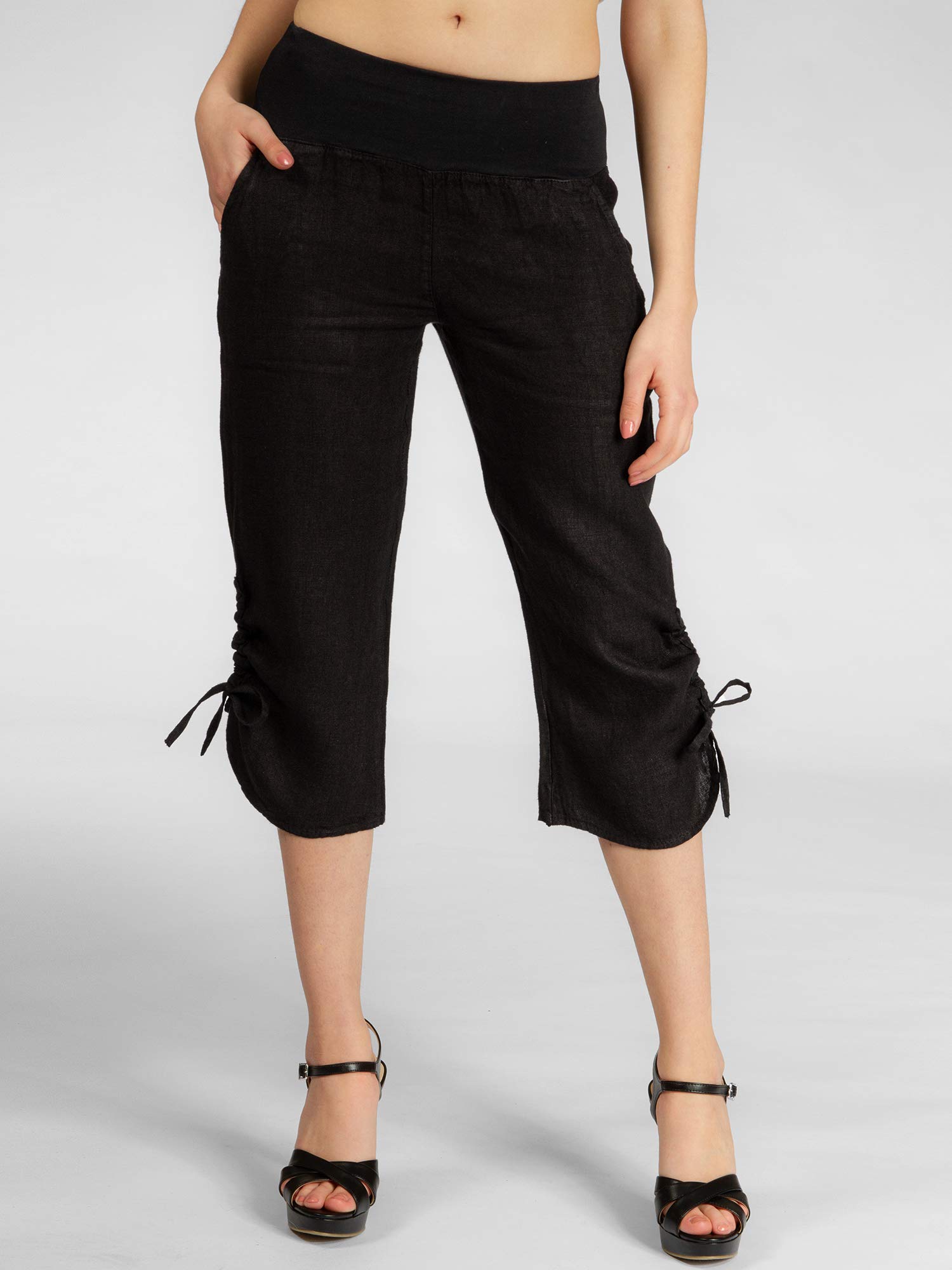 Caspar KHS050 Damen 3/4 Leinen Hose