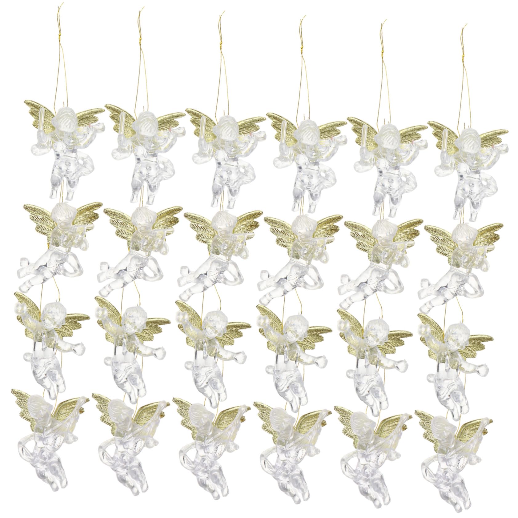 TOPBATHY 120 Piezas Colgante De Alas De Ángel Adorno Colgante del Árbol De Navidad Colgando del Árbol Angeles De Navidad Adornos Navideños Ángeles Claros para Navidad Animales El Plastico