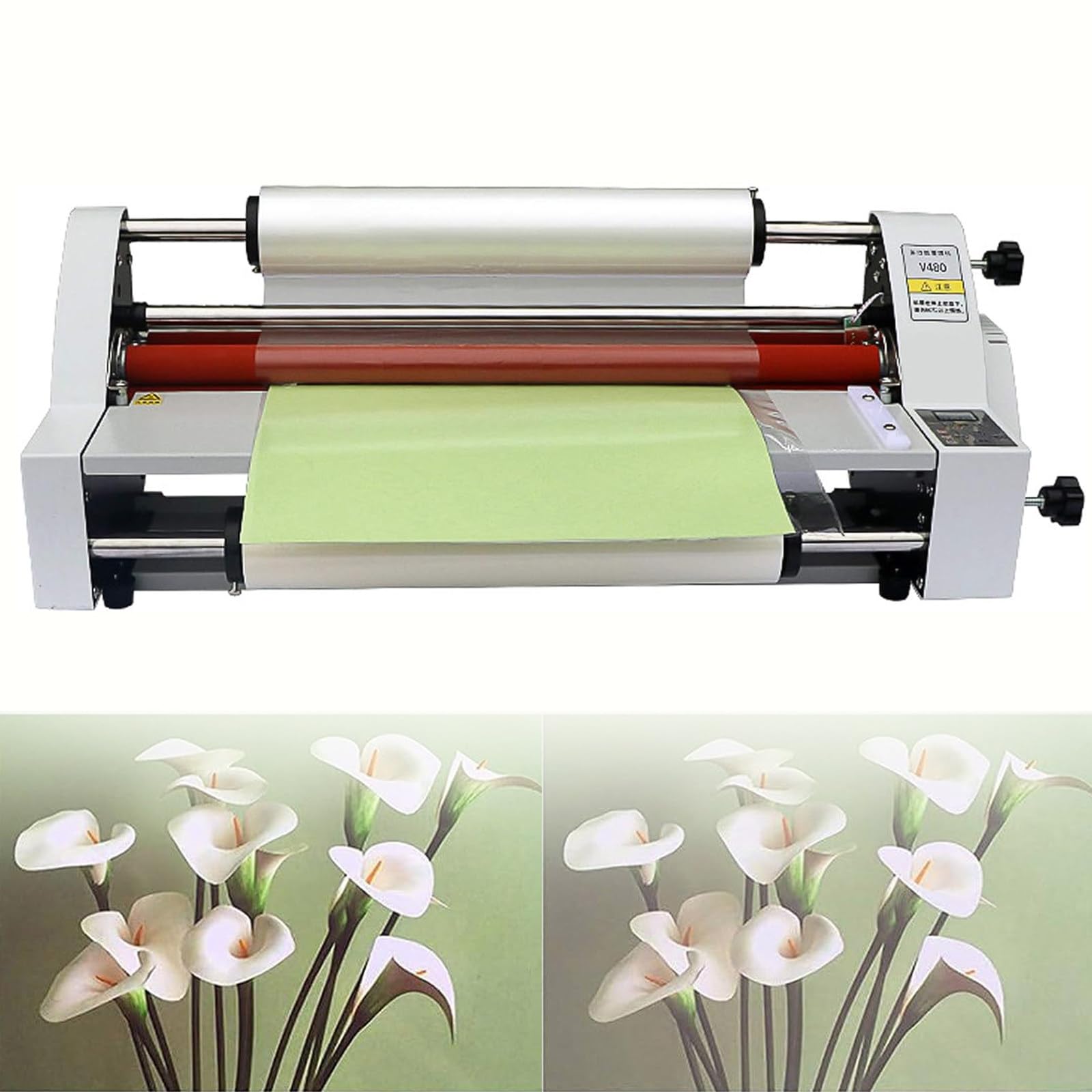 Macchina Laminatrice a Caldo E Freddo 700w,Macchina Laminatrice a Caldo Mono/Bifacciale,Larghezza Laminazione 35Cm/45Cm + Spessore Laminazione 0,1-5Mm,per Uffici,Case E Scuole,Width450mm