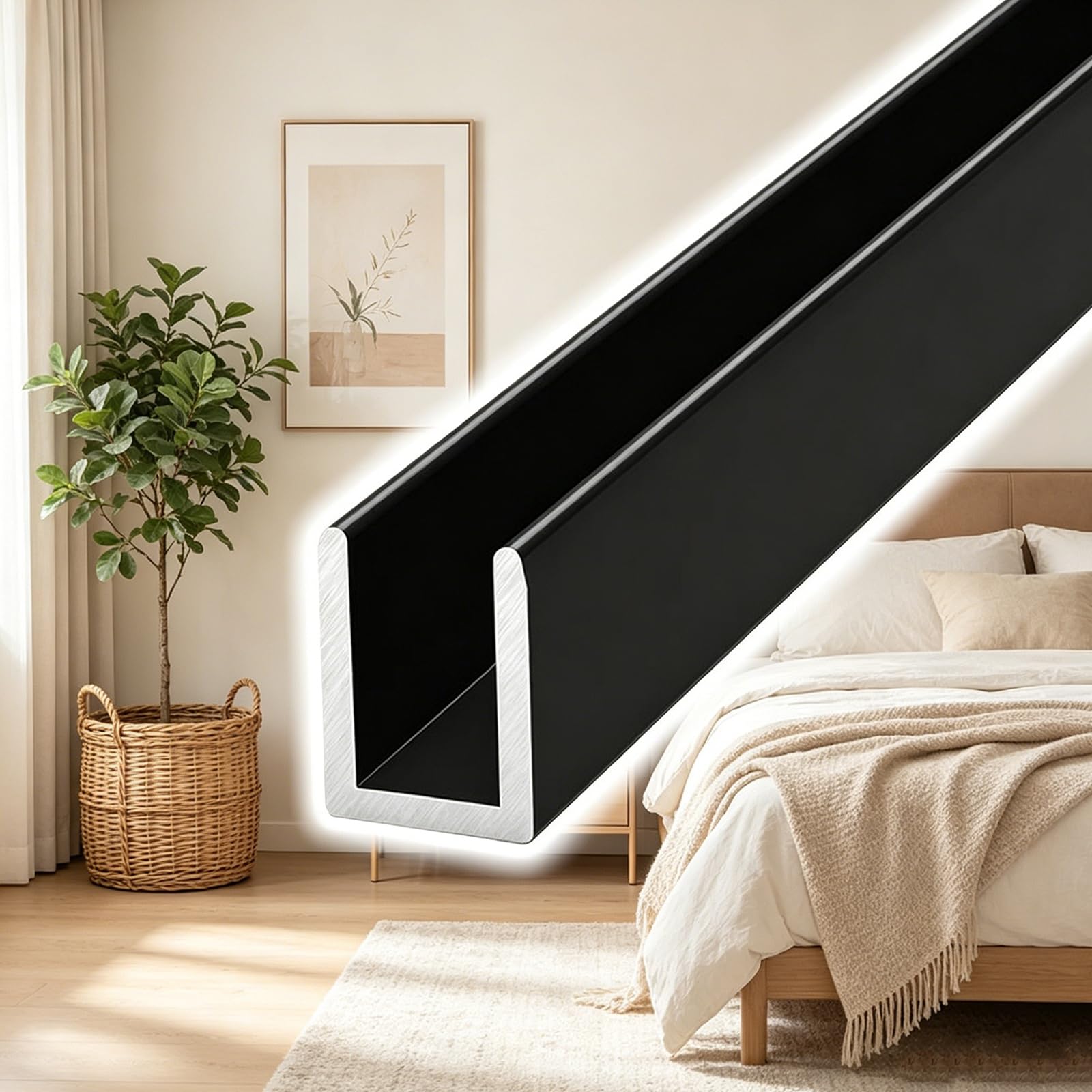 Profilé aluminium de 1.5m pour rénover une paroi de douche de cuisine ou balcon