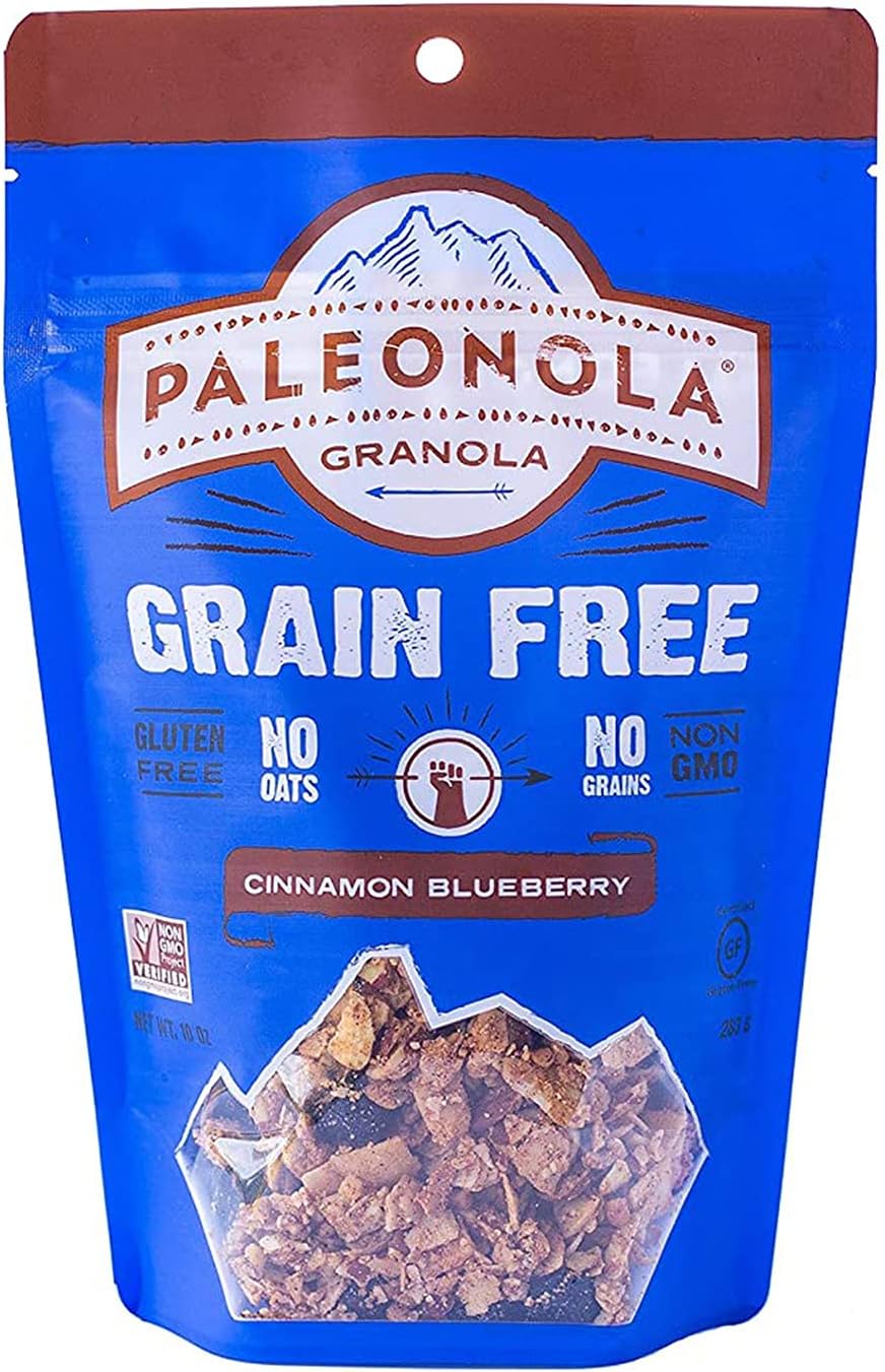 Paleonola – Grain Free Granola Cinnamon Blueberry Flavor – Non-GMO, Grain, Soy, Gluten, Dairy Free – Low Carb Protein Snack For A Healthy Breakfast