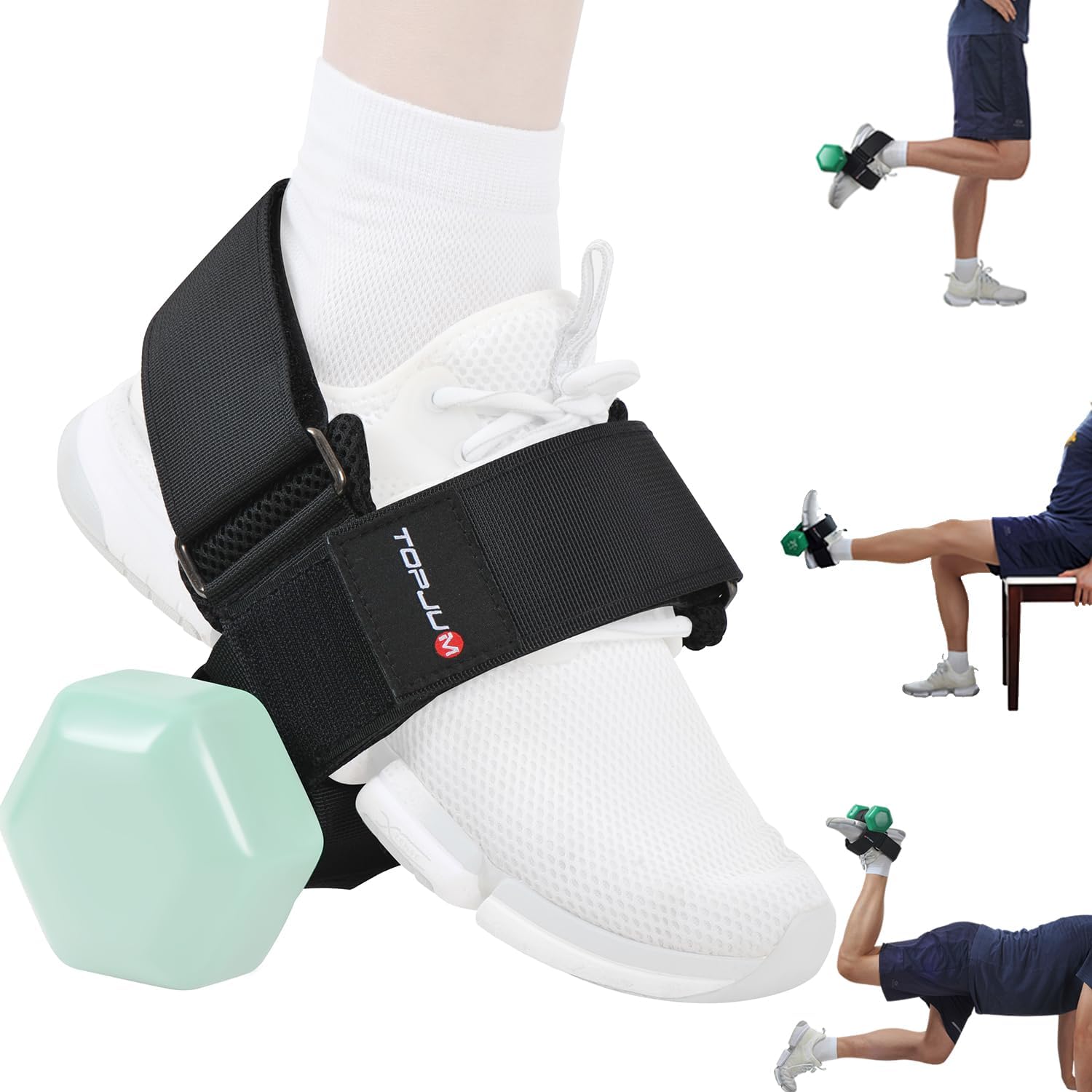 Dumbbell Foot Attachment, Tibialis Trainer, Adjustable Ankle Weights, Ankle Straps for Weight Lifting, Leg Workouts at Home for Hip Flexors, Shin Splint, Hamstring Curls, Leg extensions, Home