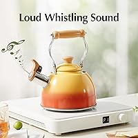 Vista 2 de ROCKURWOK - Hervidor de Té, Tetera con Mango Ergonómico de Toque Frío, Tetera de Acero Inoxidable de Grado Alimentario, Hervidor de Té para Estufa