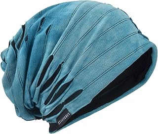 HISSHE Jersey Cool Slouch Skull Beanie Cap Vintage Stripe Thin Summer Hat B079
