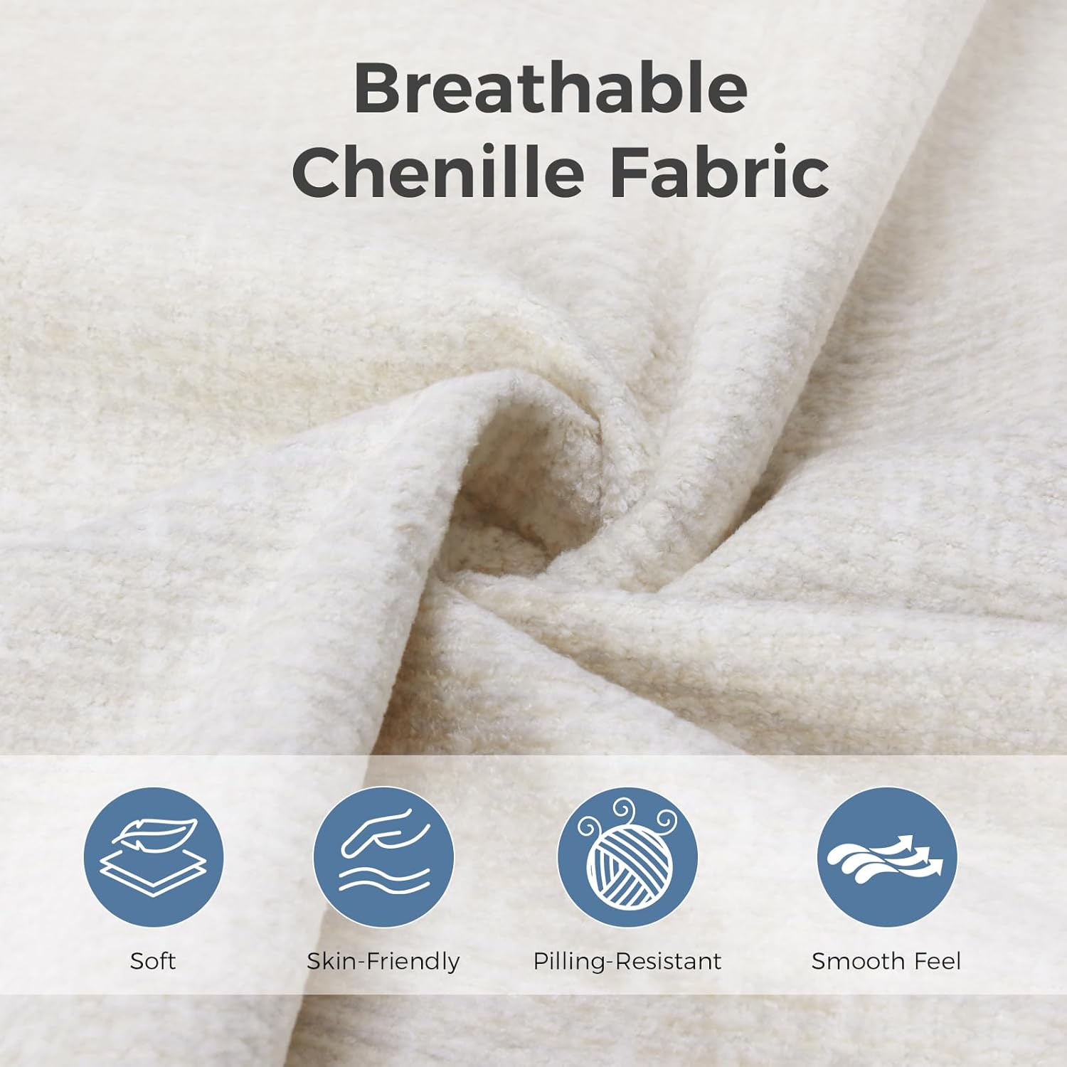 DUMOS Sectional Couches for Living Room, U Shaped Couch with Double Chaise Lounge, Modern Chenille Fabric 4-Seat Couch with Removable Pillows for Apartment/Small Space, Beige