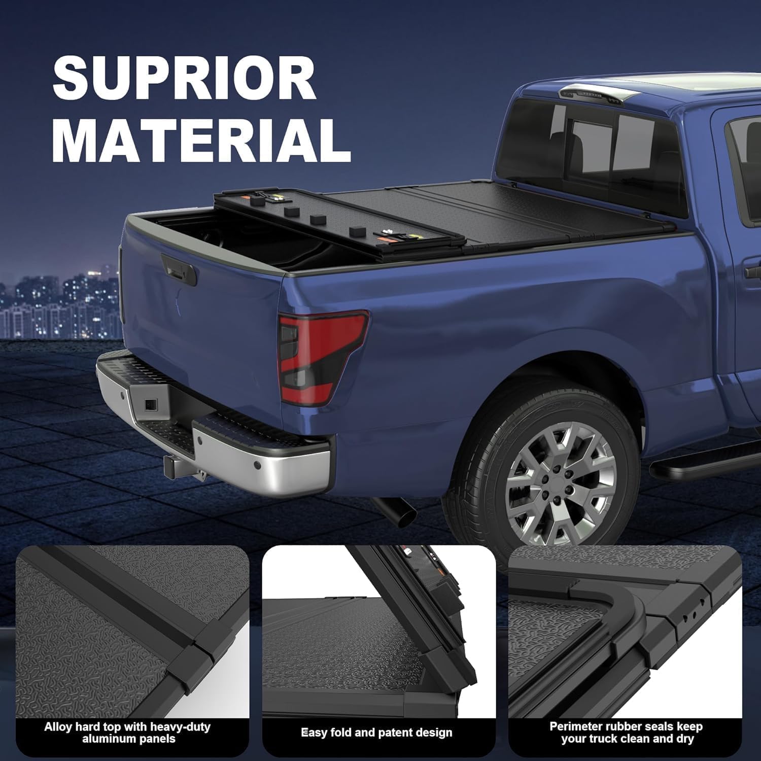 Close-up of the patented clamp design for the tonneau cover