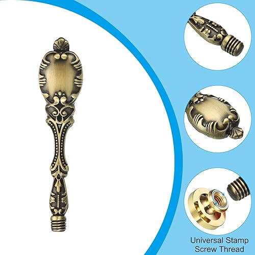 Miniatura 3 de PATIKIL Mango de sello de cera solamente, mango de metal de repuesto para sello de invitación de boda, tarjeta de invitación de boda, sobre estilo