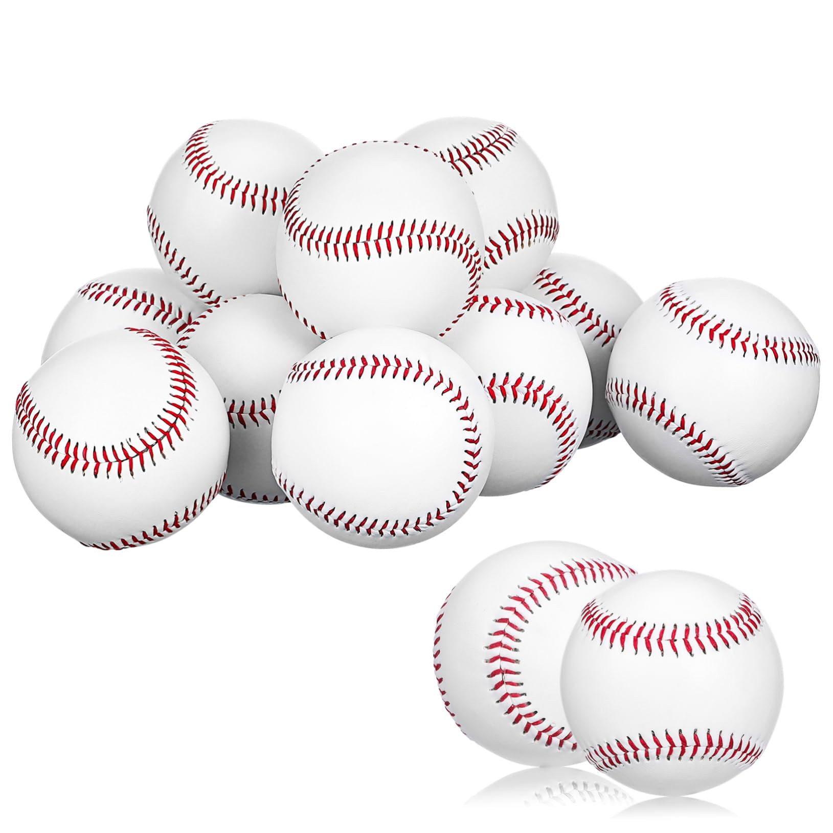 Toyvian Balones de Béisbol de Práctica 12 Piezas PVC Blanco