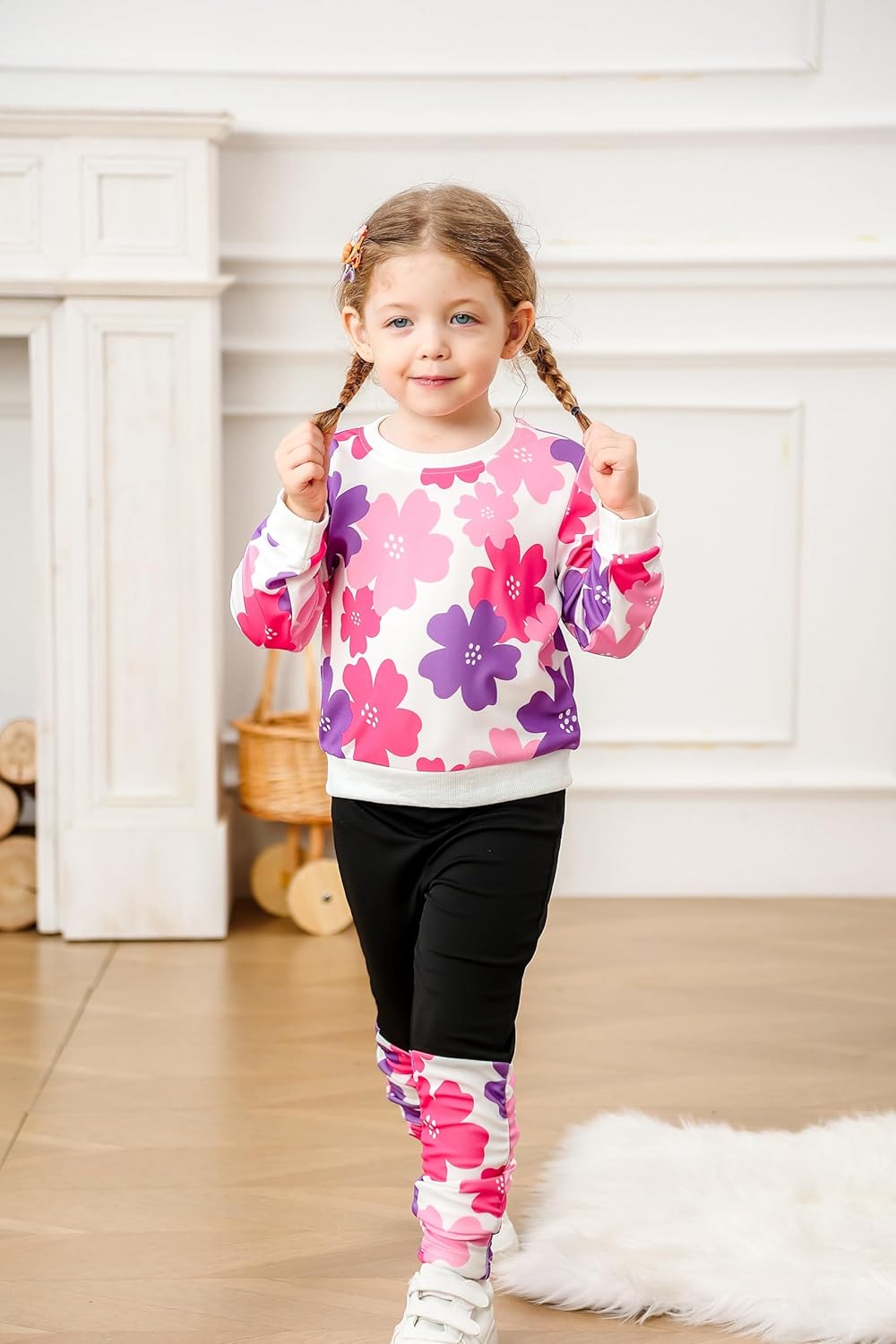 Toddler Baby Girl Clothes Outfits 2 Piece Fall Clothing SetPattern Printed Sweatshirt and Sweatpants 12M-3Y 18 Months White1 image 2 of 5 B0FHPD3ZW4