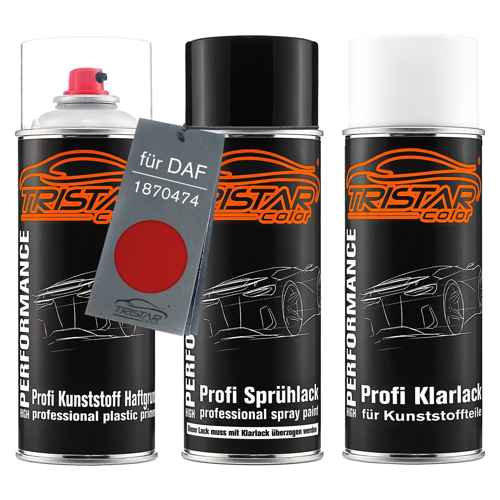 TRISTARcolor Zestaw w sprayu do plastiku do DAF 1870474 Coraldo Rood