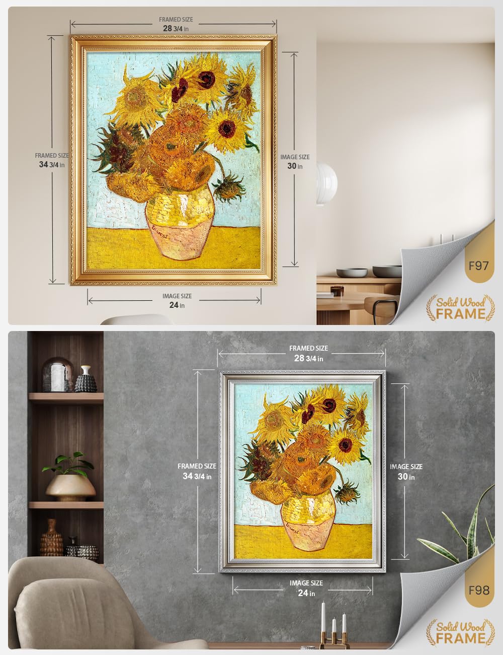 Amazon.co.jp: IPIC - ヒマワリ 1888 ヴィンセント・ヴァン・ゴッホ作