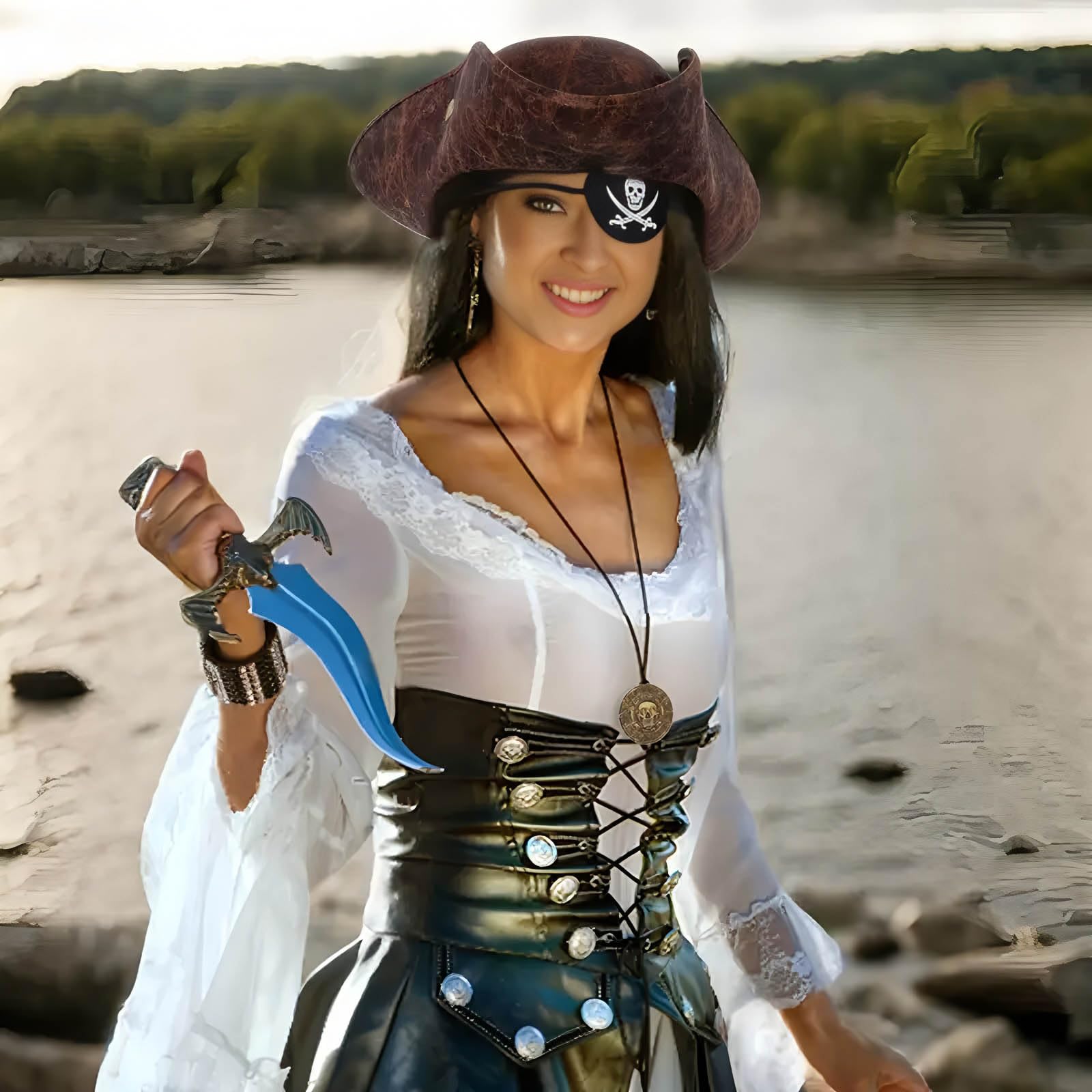 Ycfish Pirate Hat, Premium Pirate Hat for Adults Halloween Captain Costume Accessory - Image 3