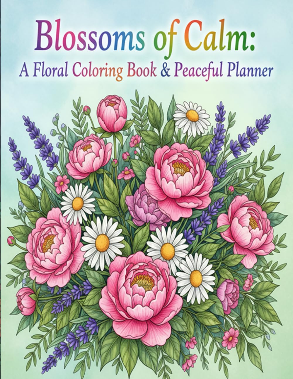 Blossoms of Calm: A Floral Coloring Book & Peaceful Planner: Relax, Color & Plan with Beautiful Floral Designs for Mindfulness and Inner Peace