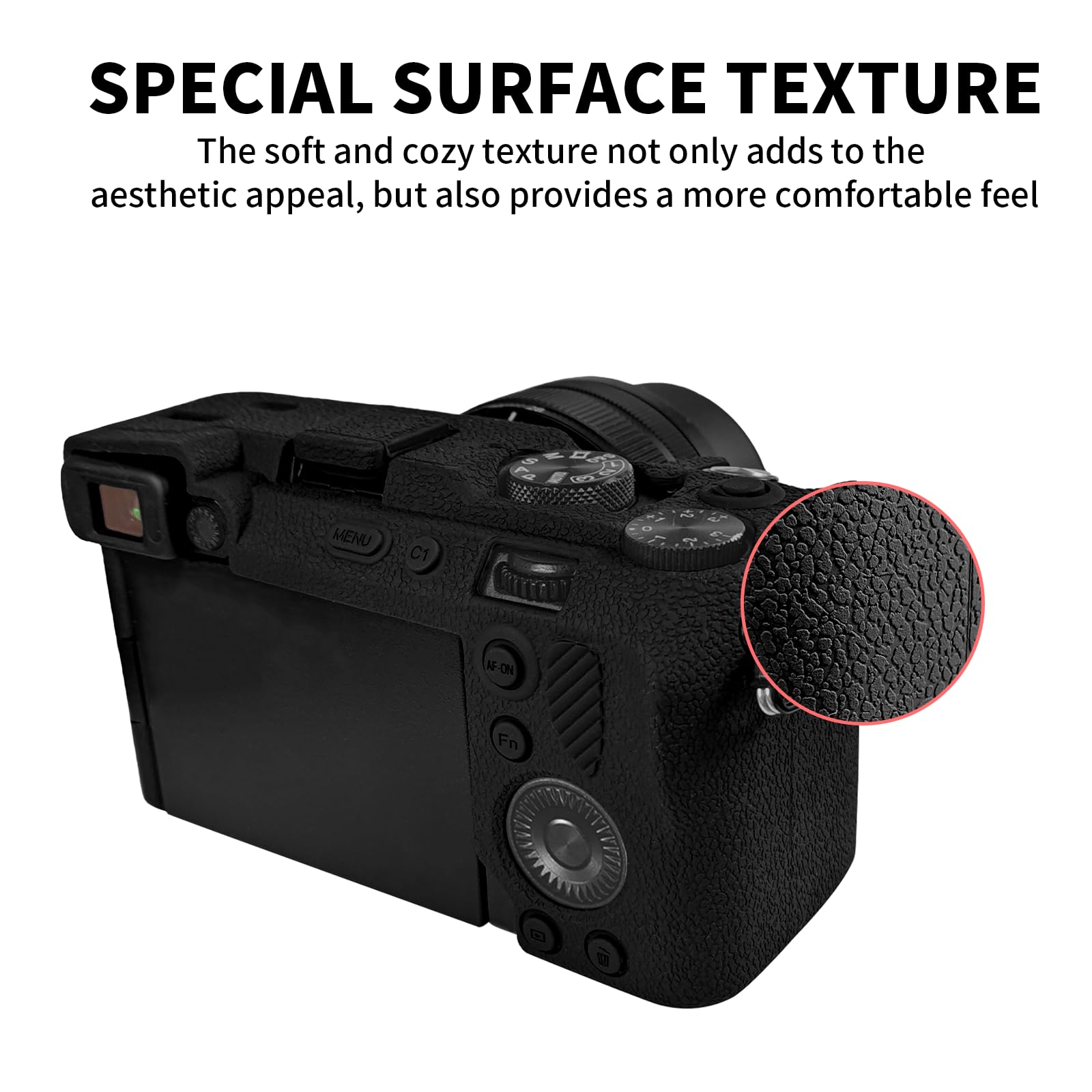 Easy Hood A7C II - Custodia in Silicone per Fotocamera Sony Alpha 7CII A7Cr, Nero, Custodia per Fotocamera