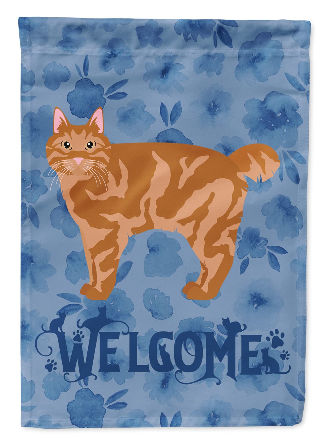 Kurilian Bobtail Cat Welcome Flag pour embellir l'entrée de votre jardin et accueillir vos invités