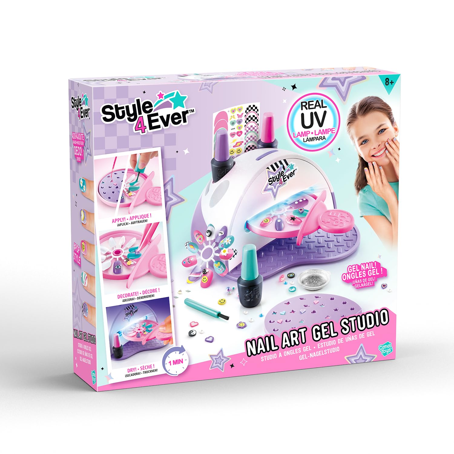 Style 4 Ever Gel Nail Studio Kit - Kids Nail Art Kit with UV Lamp, Silicone Moulds & Accessories, Pequeño - Image 2
