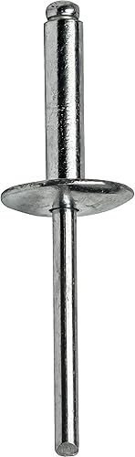 Miniatura 6 de Fastenere Remaches de brida grande – 1/8" x 1/2" (50 piezas) resistentes, de extremo abierto, resistente a la corrosión de aluminio, alta
