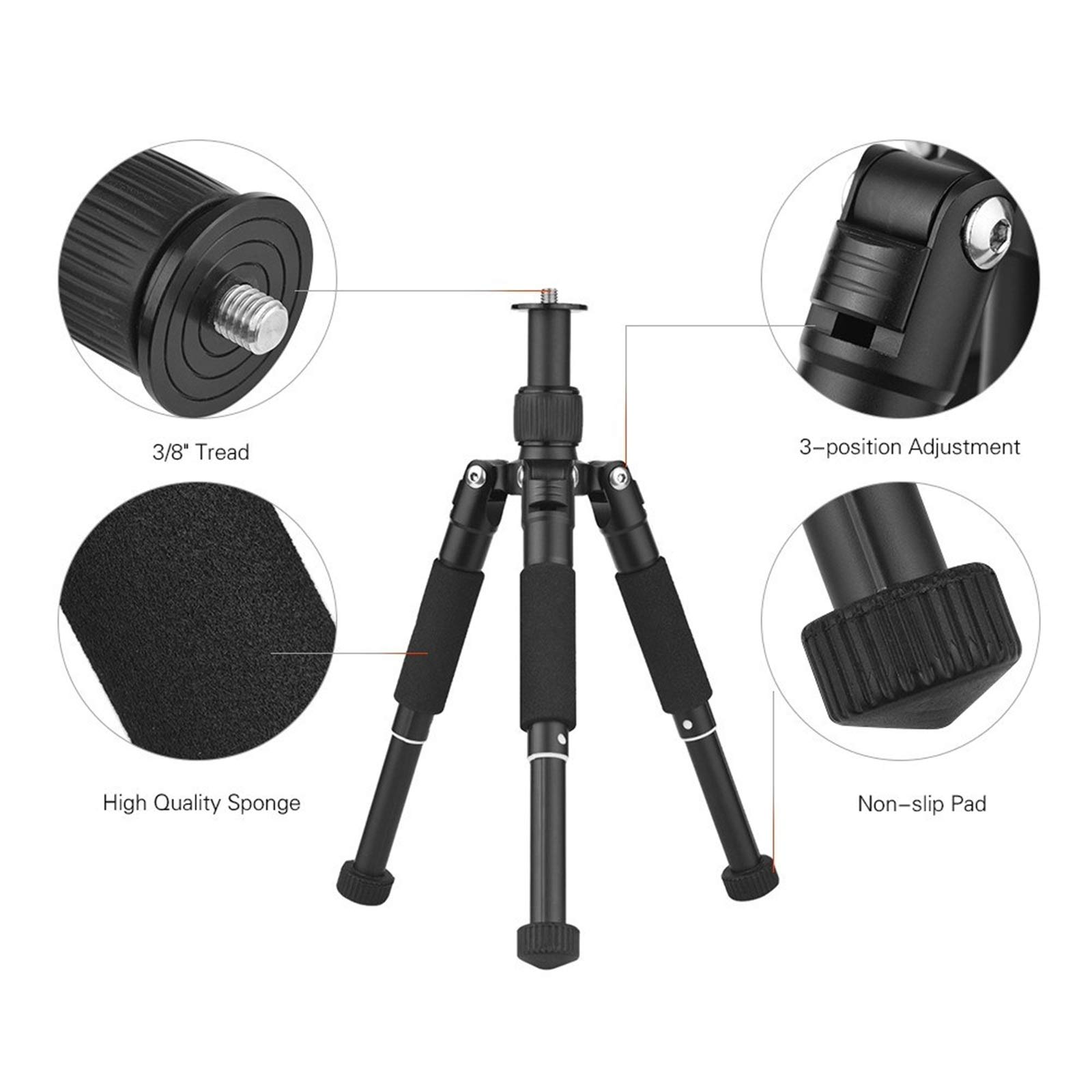 Amazon | カメラ三脚 ミニ三​​脚3ポジション調整テレスコピック