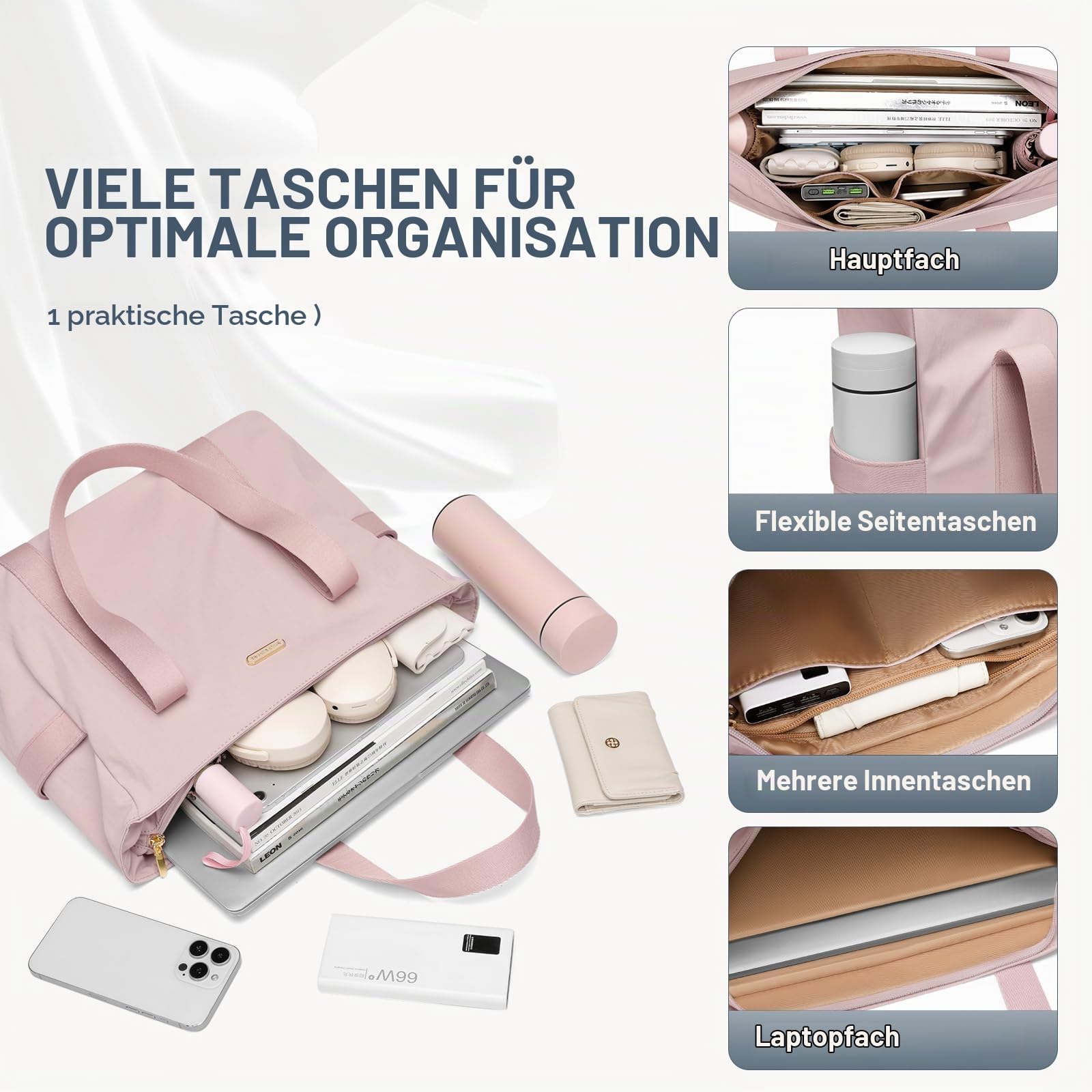 GOLF SUPAGS Tragetasche für Damen 14 Zoll Multifunktionale Umhängetasche Handtasche Damen Arbeitstasche Leichte Tote Bag für Business, Schule, Reisen