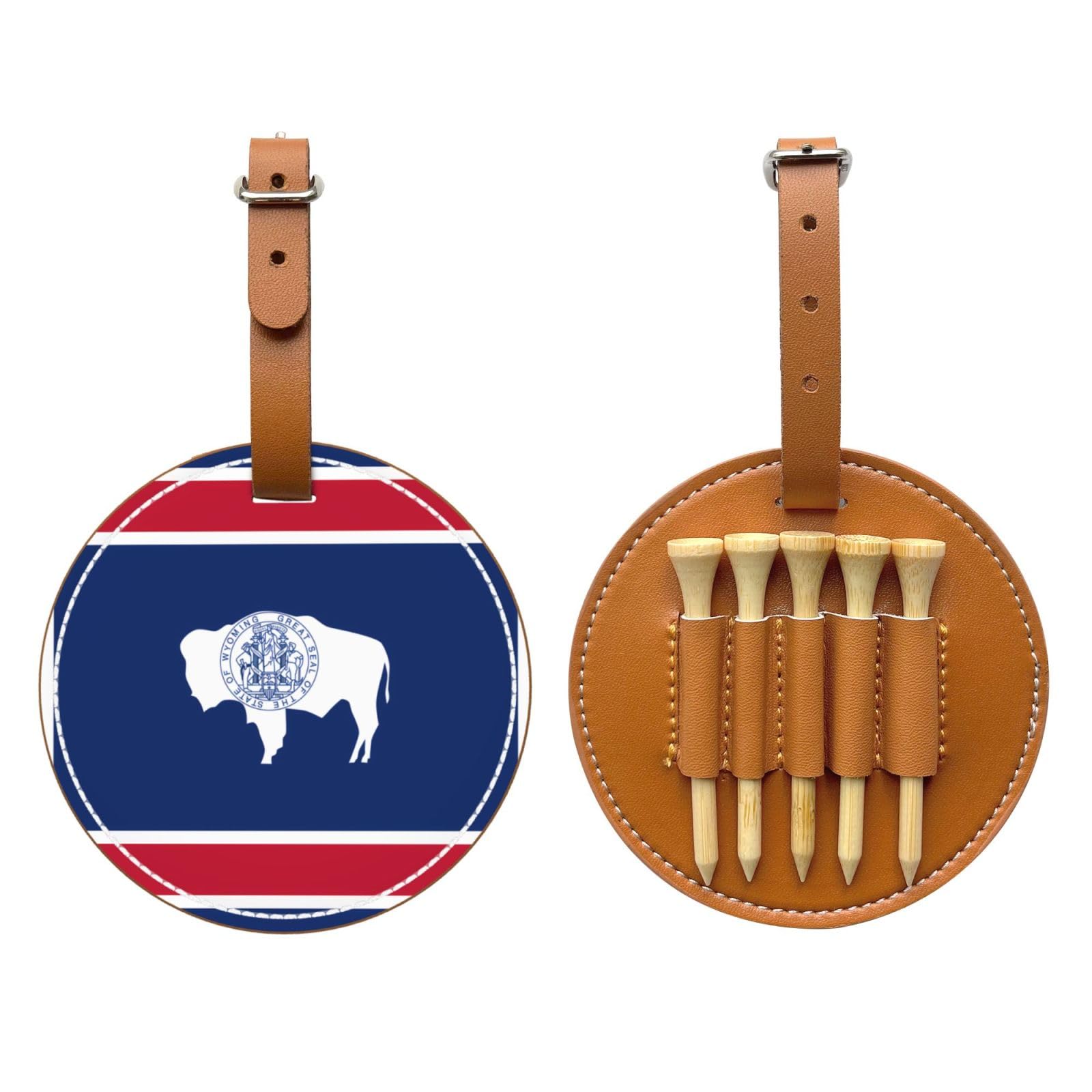 WXXWXD Wyoming State Flag Printed Golf Tee Storage Bag - Portable Storage, Easily Organize Tees