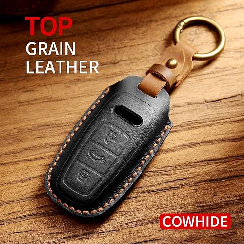 Miniatura 5 de HIBEYO Funda para llavero para Audi A3 Q7 S3 S6 SQ7 RS6 S7 RS7 2020 2021 2022 para Audi A6 A7 A8 E-Tron Q8 SQ8 2018-2022