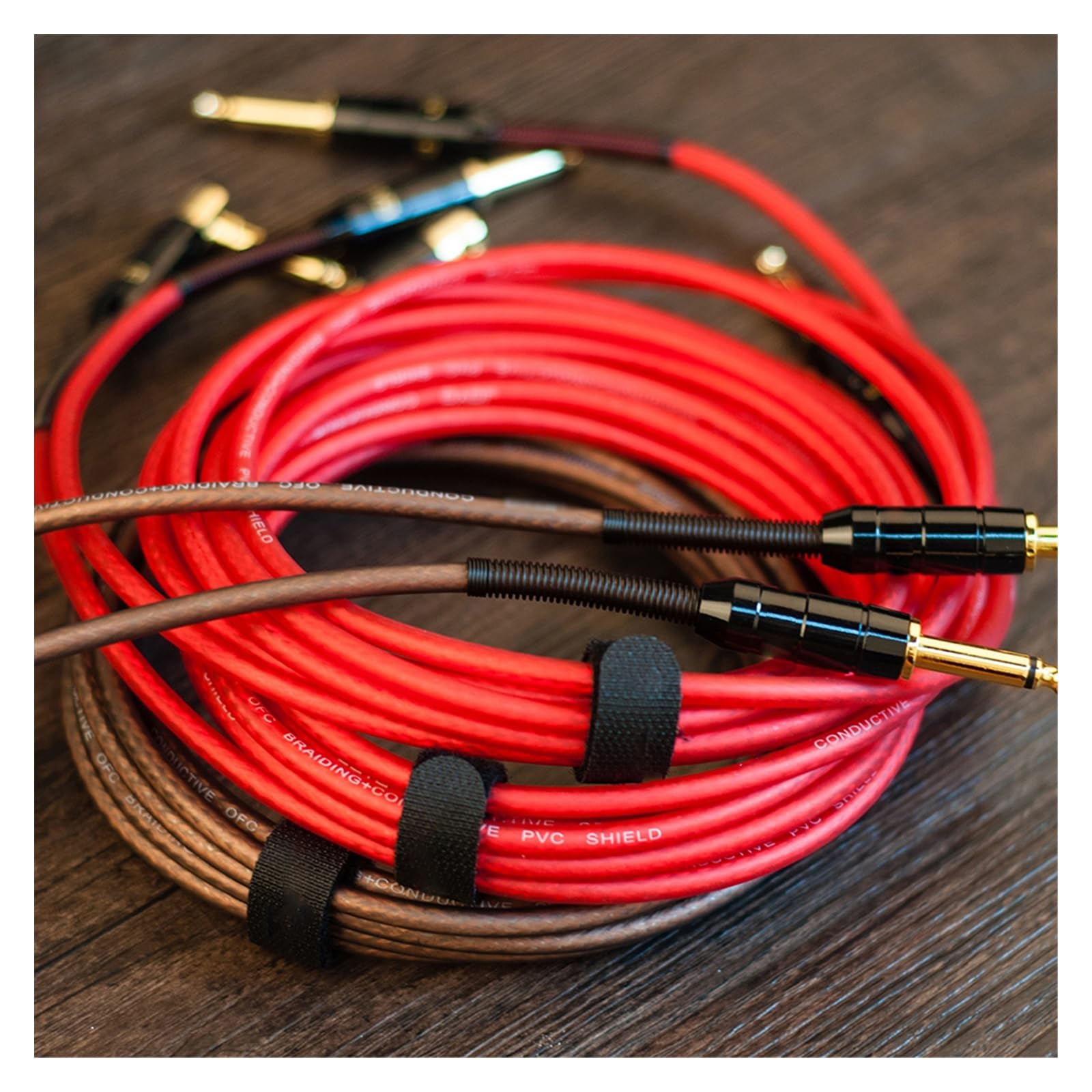 Professionelles Gitarren-Audiokabel 6M Gitarrenkabel Rauschunterdrückung Instrumentenkabel Für E-Gitarre Bass 6,35 Mm Stecker Gitarren-Audiokabel (Color : C)