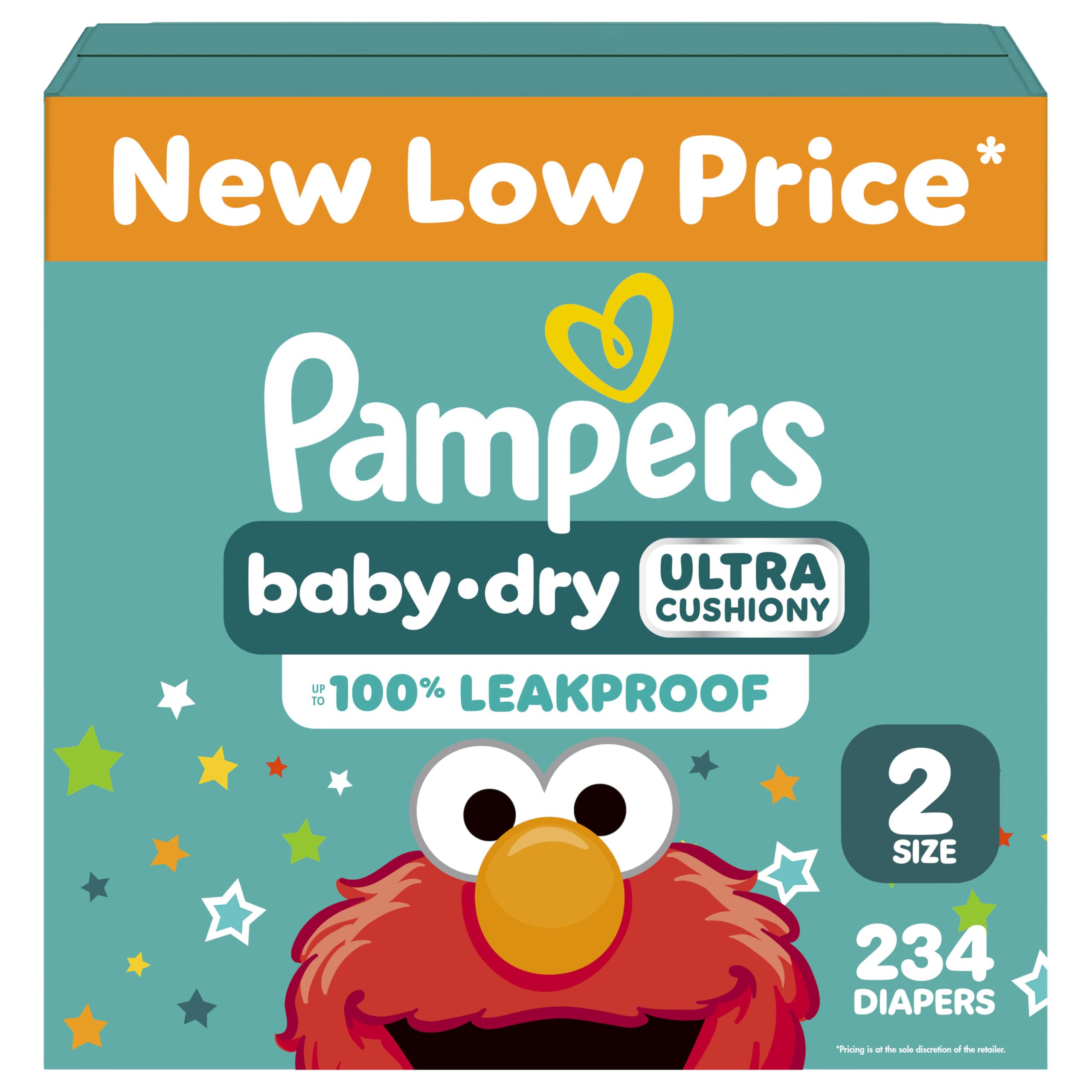 Pampers Diapers - Baby Dry - Size 2, 234 Count, Absorbent Disposable Infant Diaper (Packaging May Vary)