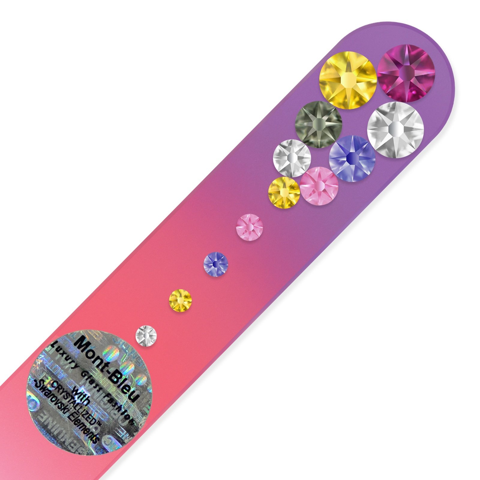 Mont Bleu Crystal Nail File Hand Decorated with Crystals - Universal Size - Handmade - Czech Tempered Glass