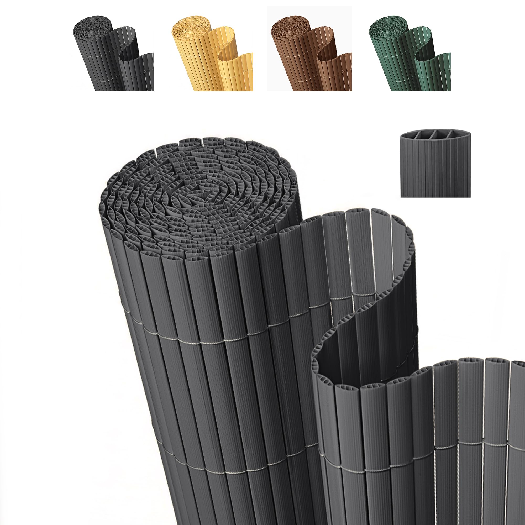 Photo 1 of paramondo Reinforced PVC Privacy Fence Screen, Charcoal, 3×10 FT