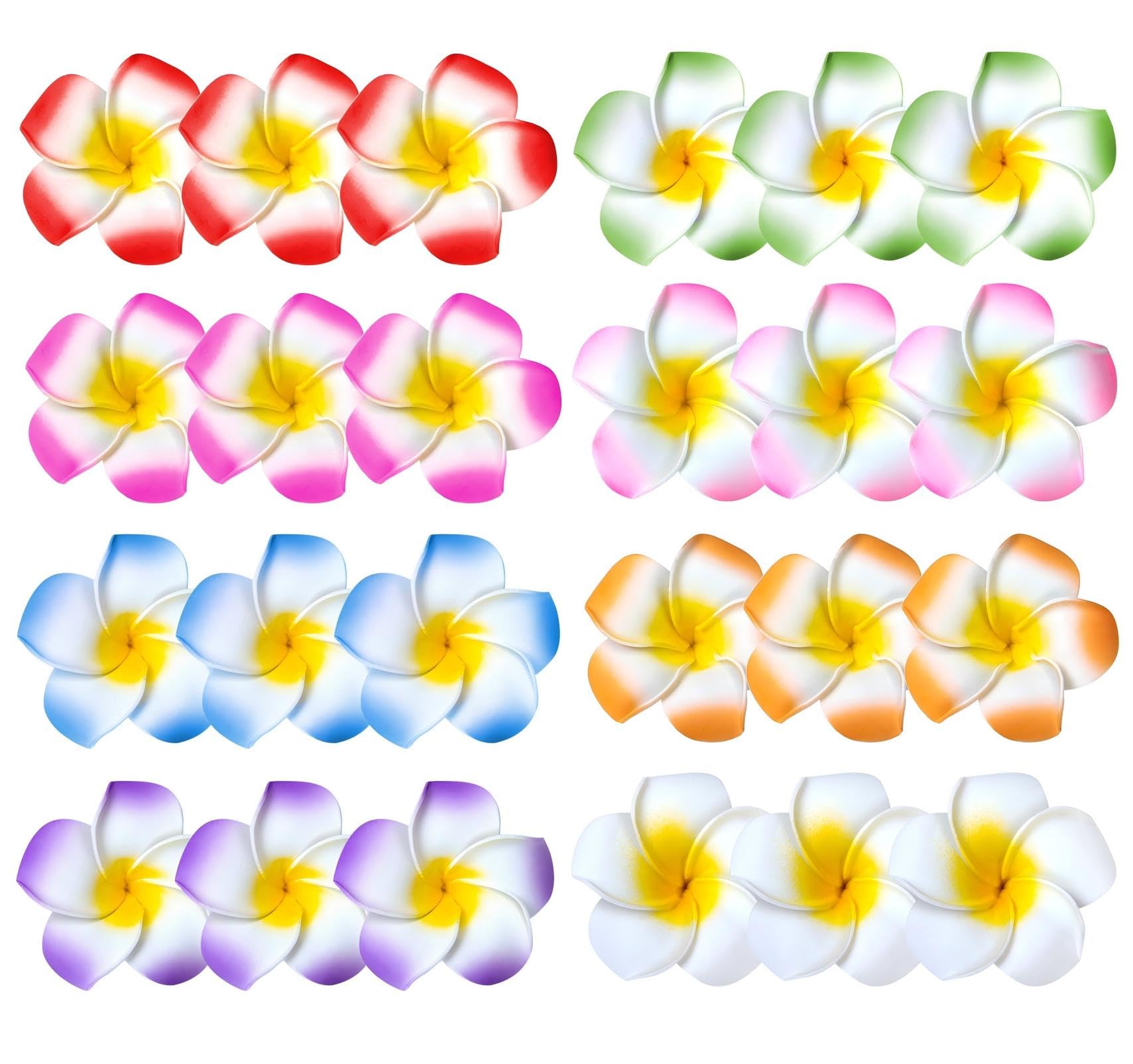 Amazon.com : 24 Pack Hawaiian Flower Hair Clips, Plumeria 