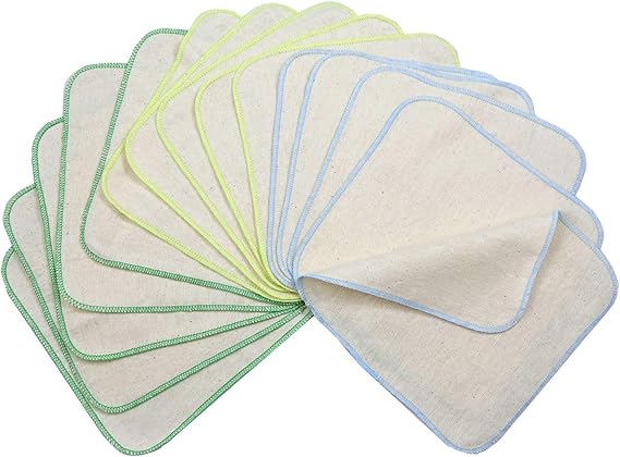 avo + cado avo+cado - 15 Gants de Toilette Mini en Flanelle de Coton Bio Oeko-Tex