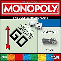 Classic Monopoly Board Game with Banker Tray & Larger Tokens - Hasbro Family Game Ages 8+ 2-6 Players