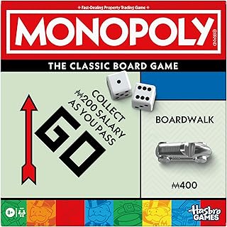 Comprar Monopoly Juego de mesa | Juego clásico con bandeja de almacenamiento y fichas más grandes | A partir de 8 años | De 2 a 6 jugadores | Juegos familiares para niños y adultos | Regalos para niños