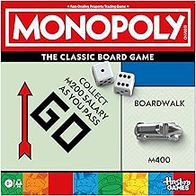 Monopoly Board Game | Classic Game with Storage Tray and Larger Tokens | Ages 8+ | 2 to 6 Players | Family Games for Kids and Adults | Kids