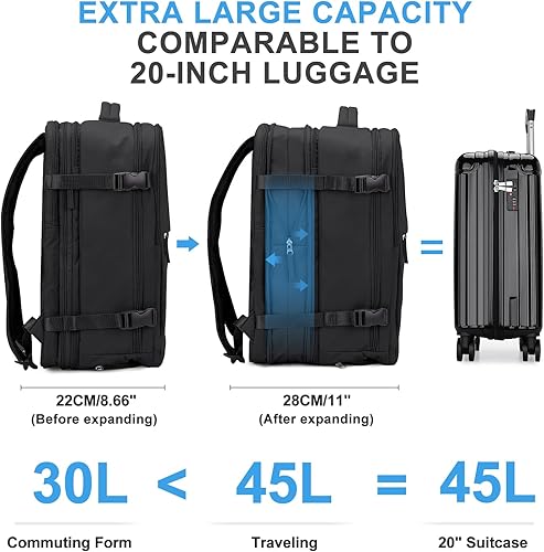 Miniatura 70 de coowoz - Mochila de viaje grande para mujeres y hombres, morral impermeable para exteriores, deportes y senderismo, Azul eléctrico, Mochilas de viaje