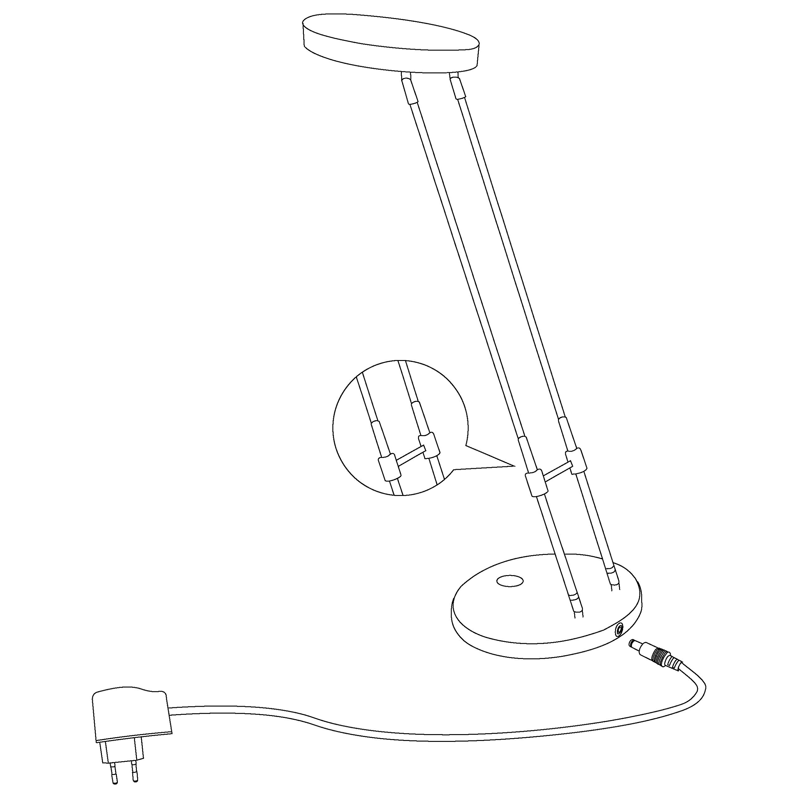 EGLO LED Tischlampe Gexo, 1 flammige Tischleuchte, Klassisch | Schreibtischlampe aus hochwertigem Kunststoff und Stahl, Bürolampe in Weiß, Chrom
