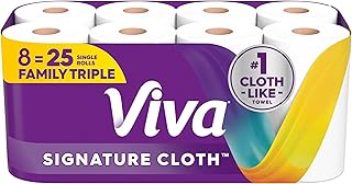 Signature Cloth Paper Towels, 8 Family Triple Rolls, 141 Sheets per Roll (Packaging May Vary)