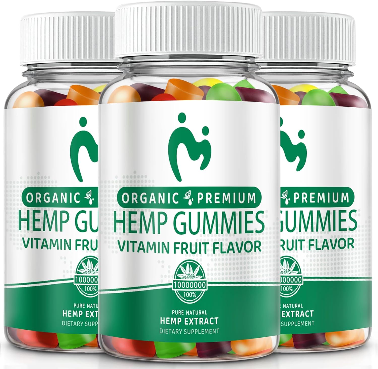 Hemp Gummies for Pain Sleep Relax Anxiety 100% Natural Pure Extra Strength Organic Hemp Oil Extract Vegan Low Sugar Edible Gummy for Adults(3 Pack)
