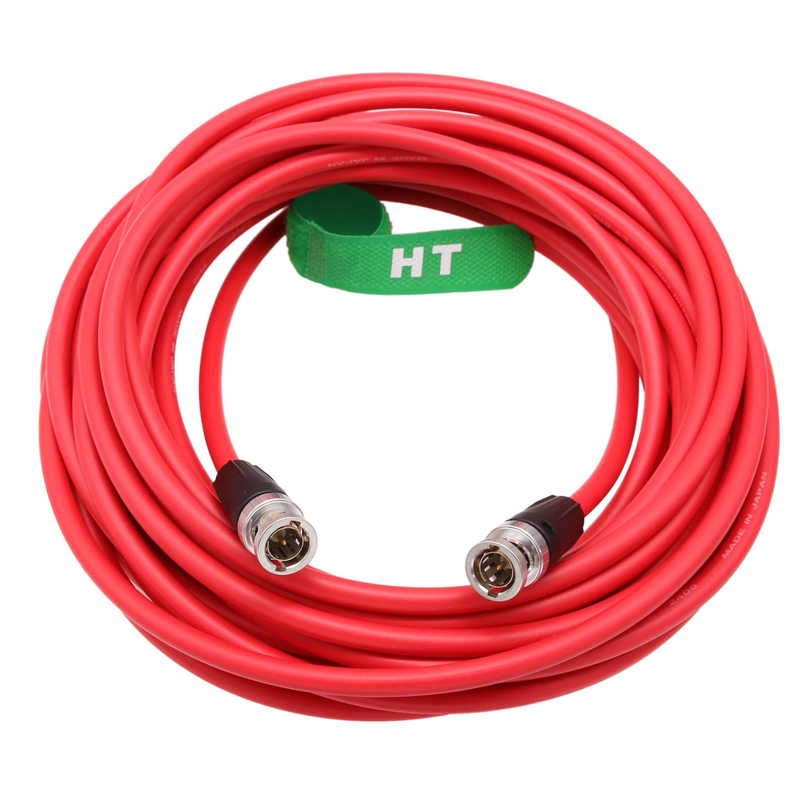 HangTon HT 12G 4K crudo SDI cable coaxial de vídeo BNC a BNC Canare LV-61S 75 ohmios para CCTV Cámara UHD señal flexible blindado 10m Rojo