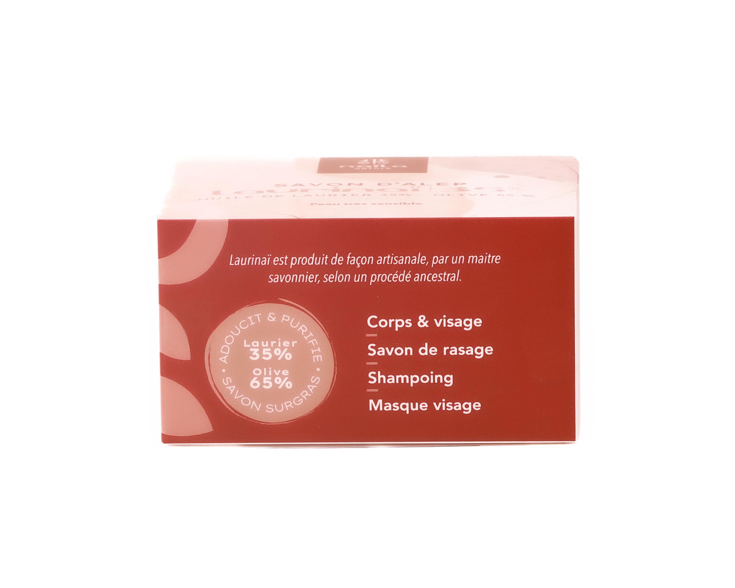 Savon d'Alep 6 x 200 g 65% Pure Olive 35% Laurier – Savon Solide Naturel Visage, Corps et Cheveux - Roche volcanique offerte avec ce Lot